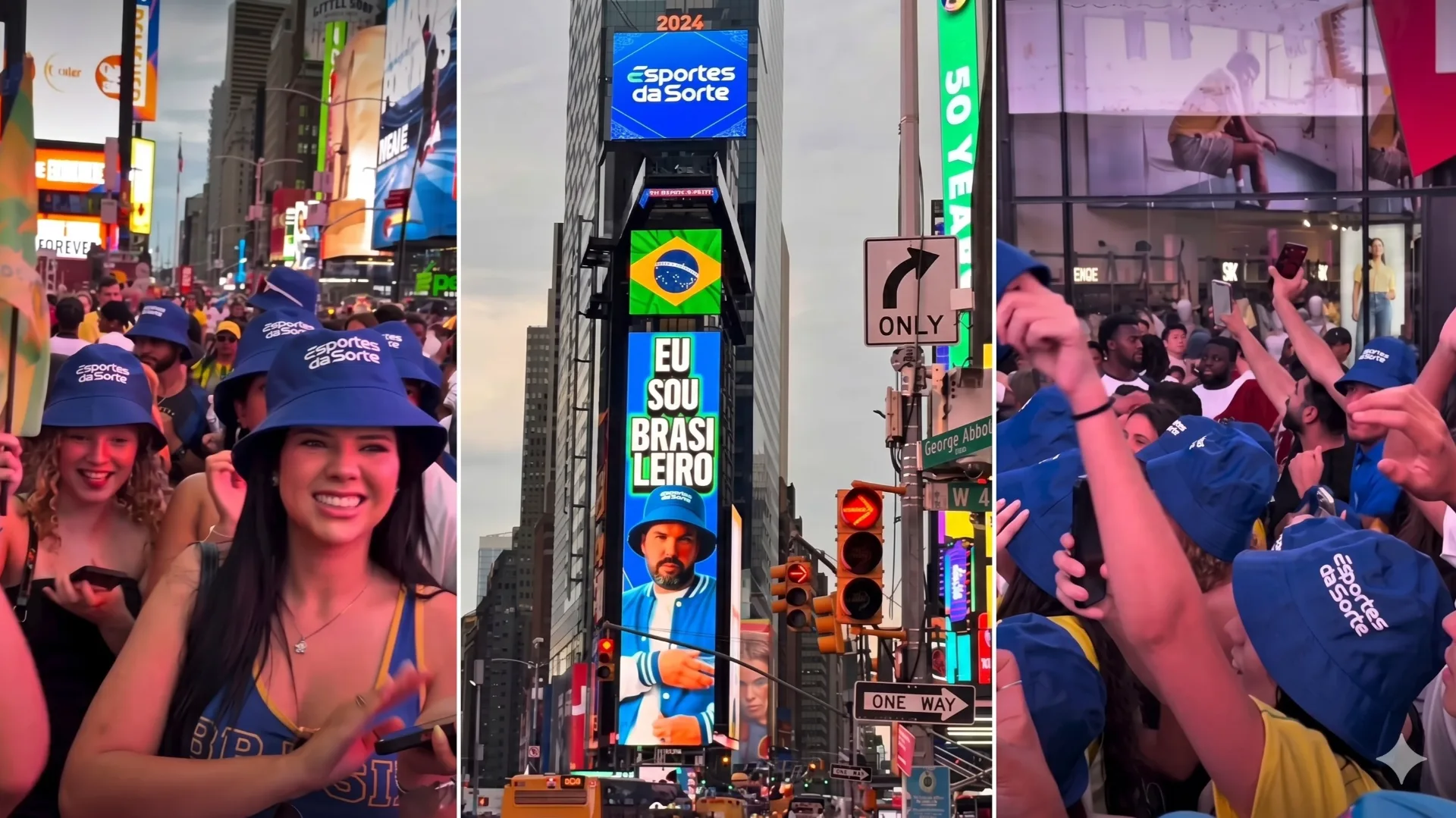 Esportes da Sorte projeta a voz da torcida brasileira em exibição de 5 minutos na Times Square