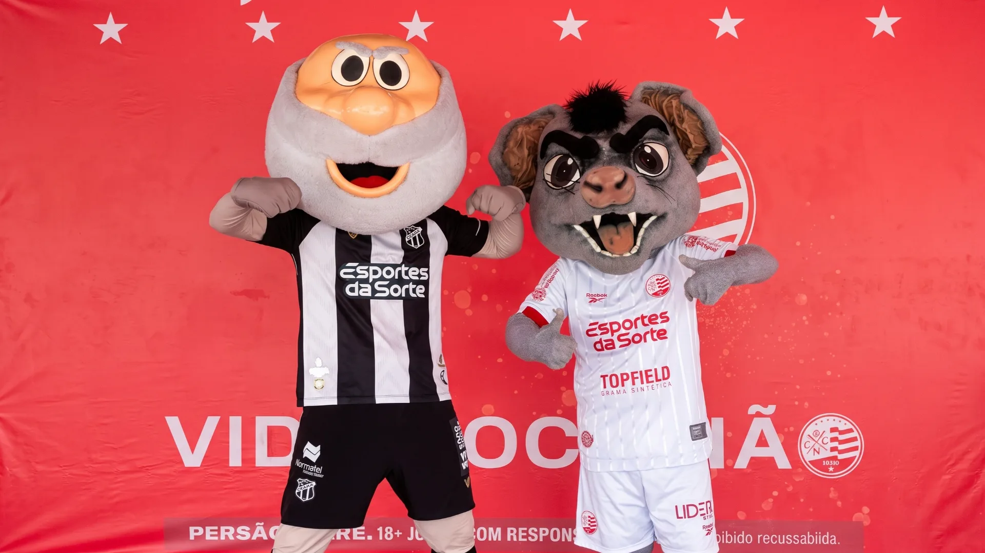 Esportes da Sorte promove encontro inédito de mascotes em dia de duelo entre Náutico e Ceará